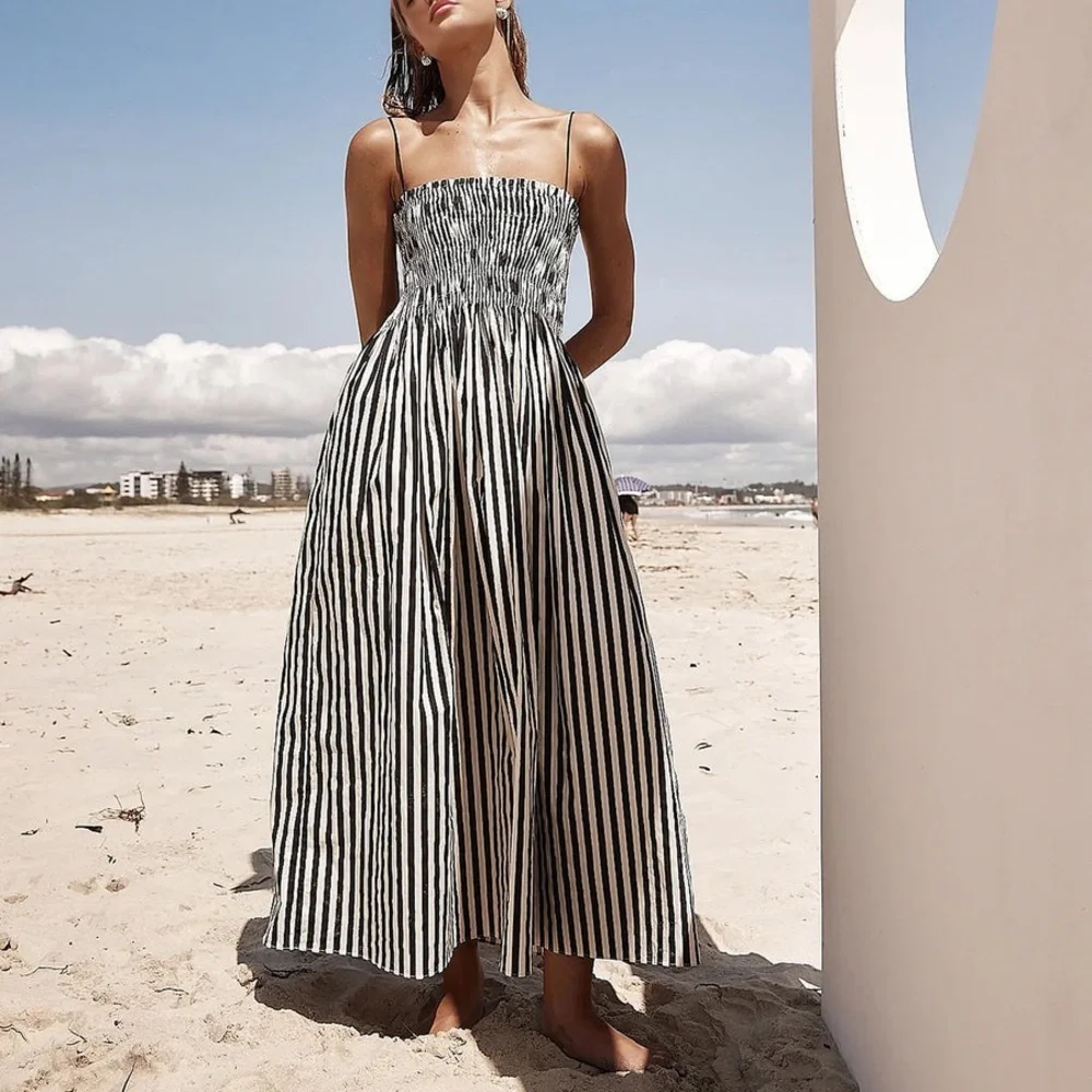NWT Sleeveless pinstripe maxi dress by Commense in size Large